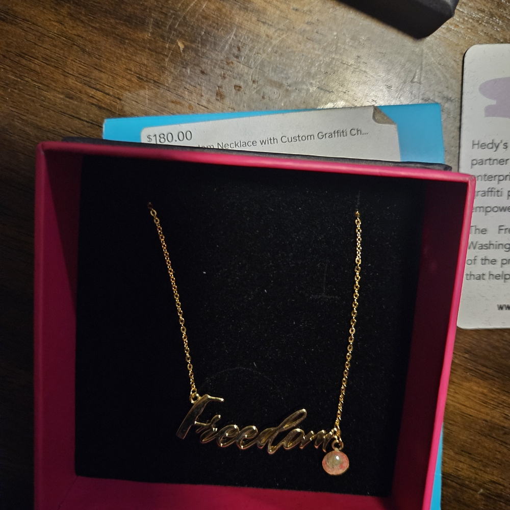 Rebel Yell Gold Freedom Pendant Necklace